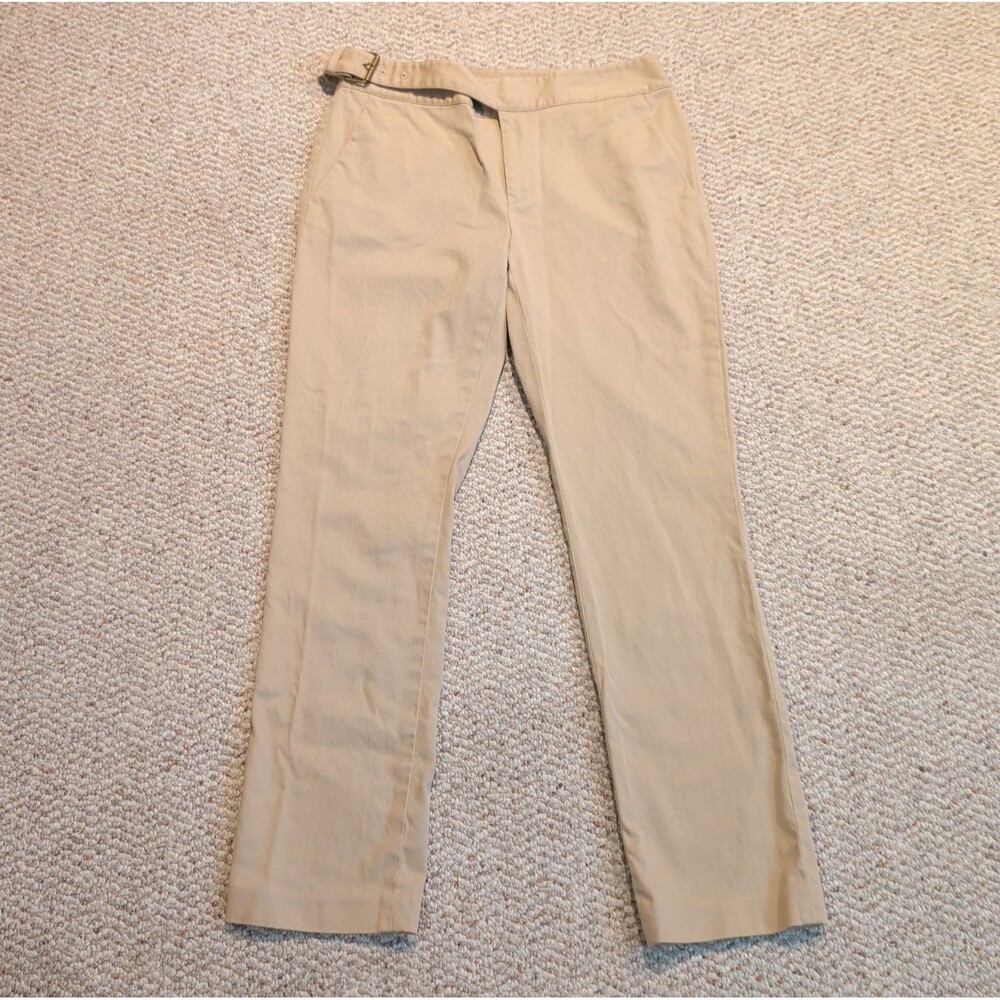 Lauren Ralph Lauren Womens Khaki Pants Womens 6 Beige Belted Straight Lrg